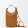 Loop bucket in suede calfskin Tobacco