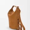 Loop bucket in suede calfskin Tobacco
