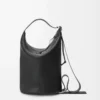 Loop bucket in supple grained calfskin Black
