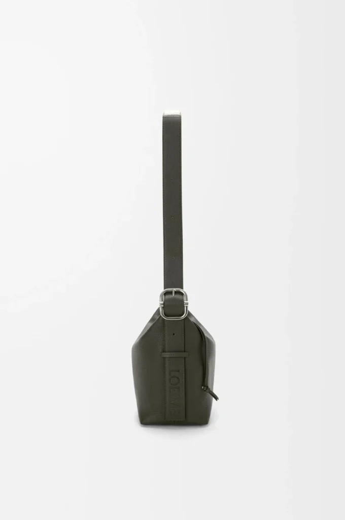 Loop hobo in supple grained calfskin Dark Khaki
