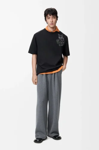 Loose fit T-shirt in cotton Black