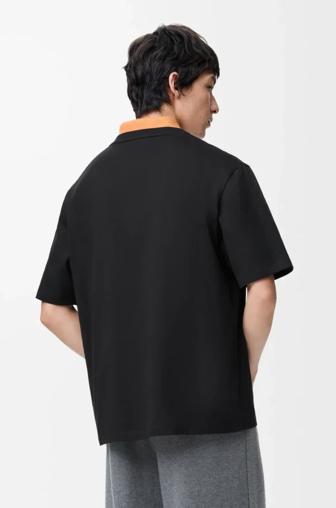 Loose fit T-shirt in cotton Black