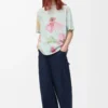 Loose fit T-shirt in cotton Light Blue/Multicolor
