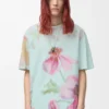 Loose fit T-shirt in cotton Light Blue/Multicolor