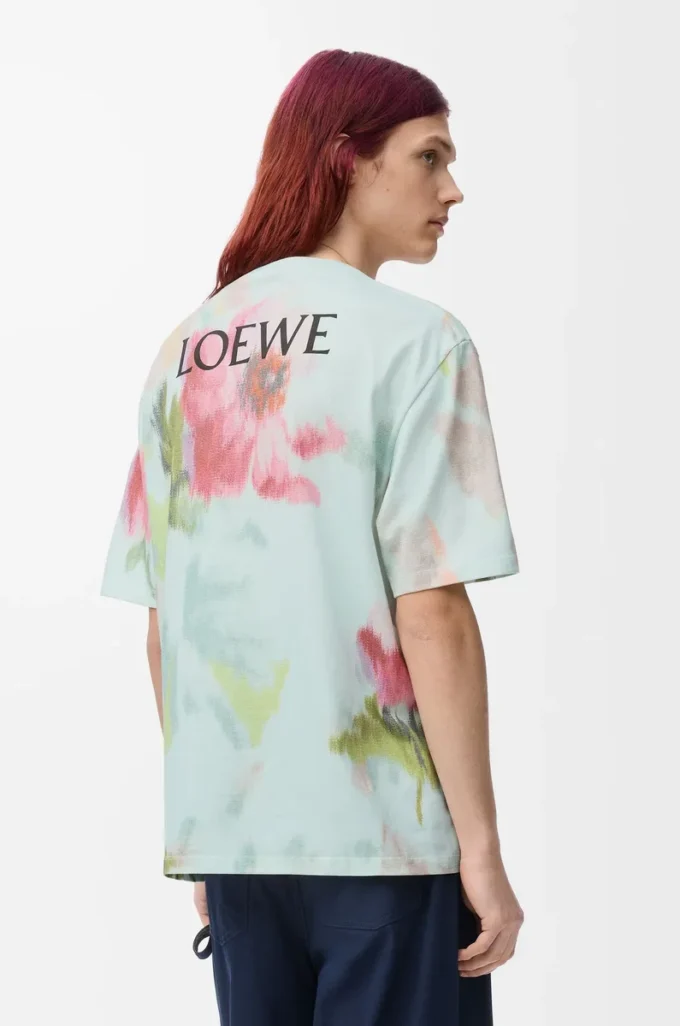 Loose fit T-shirt in cotton Light Blue/Multicolor