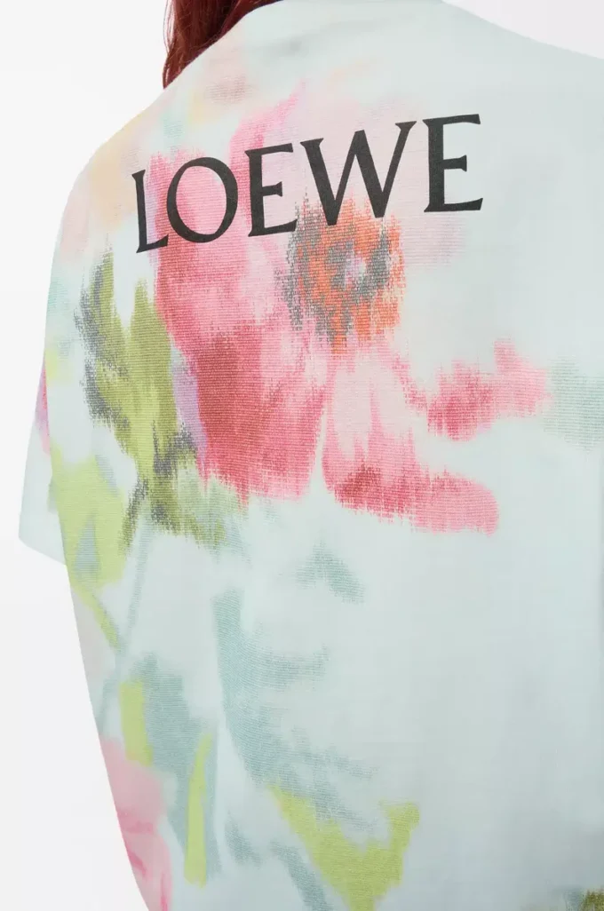 Loose fit T-shirt in cotton Light Blue/Multicolor