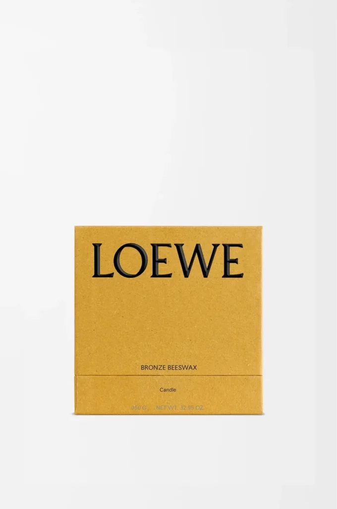 Medium Bronze beeswax candle Amber