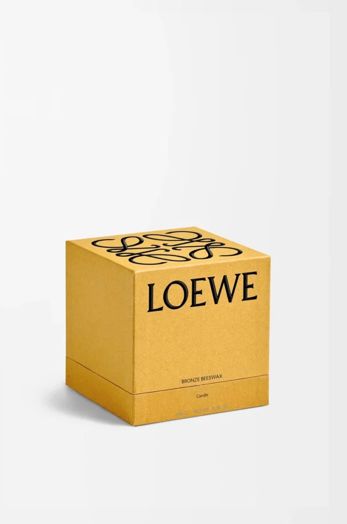 Medium Bronze beeswax candle Amber