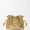 Medium Flamenco clutch in laminated lambskin Gold