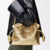 Medium Flamenco clutch in laminated lambskin Gold
