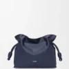 Medium Flamenco clutch in nappa calfskin Abyss Blue