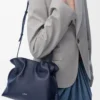 Medium Flamenco clutch in nappa calfskin Abyss Blue