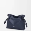 Medium Flamenco clutch in nappa calfskin Abyss Blue