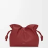 Medium Flamenco clutch in nappa calfskin Burnt Red