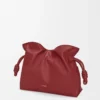 Medium Flamenco clutch in nappa calfskin Burnt Red