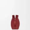 Medium Flamenco clutch in nappa calfskin Burnt Red