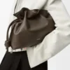 Medium Flamenco clutch in nappa calfskin Chocolate