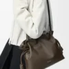 Medium Flamenco clutch in nappa calfskin Chocolate