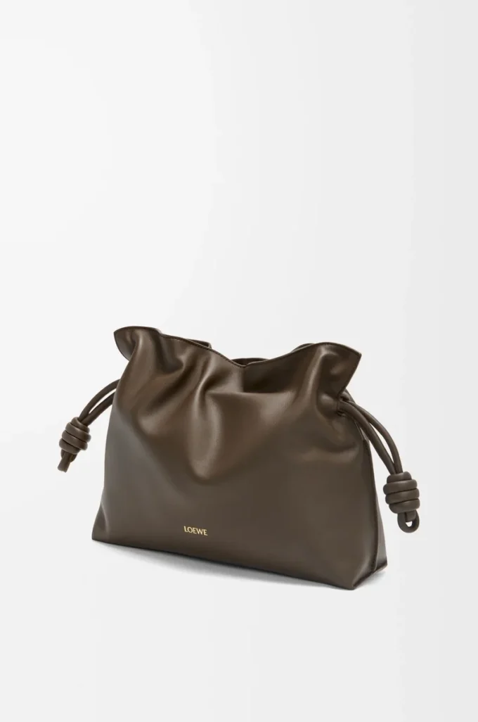 Medium Flamenco clutch in nappa calfskin Chocolate