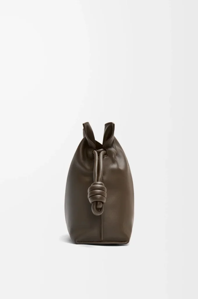 Medium Flamenco clutch in nappa calfskin Chocolate