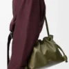 Medium Flamenco clutch in nappa calfskin Dark Khaki