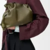 Medium Flamenco clutch in nappa calfskin Dark Khaki