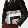 Medium Flamenco clutch in nappa calfskin Grey/Light Ghost