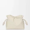 Medium Flamenco clutch in nappa calfskin Sea Salt