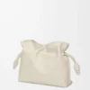 Medium Flamenco clutch in nappa calfskin Sea Salt
