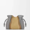 Medium Flamenco clutch Landscape in nappa calfskin Sparkling Grey/Butter
