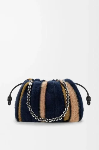 Medium Flamenco purse in jacquard knit Multicolor Deep Navy