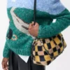 Medium Flamenco purse in jacquard knit Multicolor Deep Navy