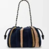 Medium Flamenco purse in jacquard knit Multicolor Deep Navy