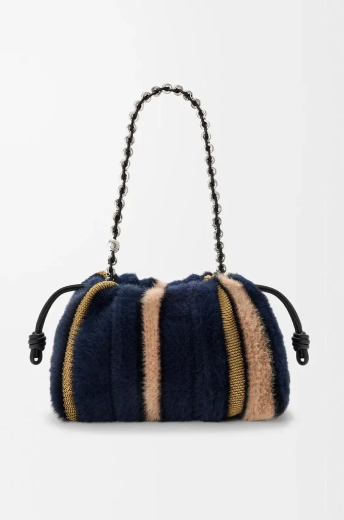 Medium Flamenco purse in jacquard knit Multicolor Deep Navy