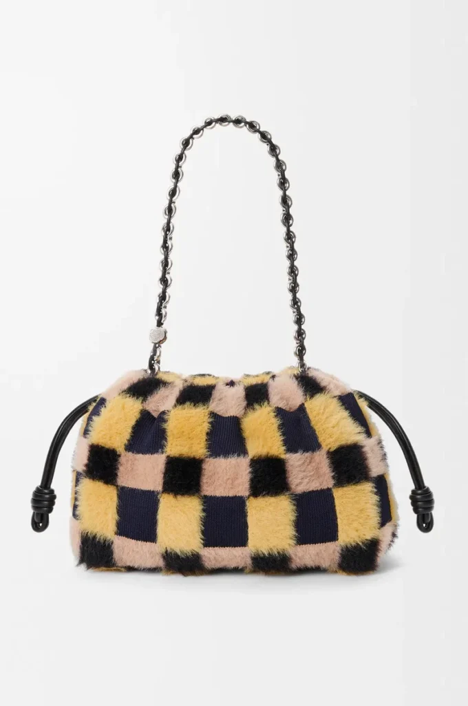 Medium Flamenco purse in jacquard knit Multicolor Deep Navy