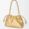 Medium Flamenco purse in laminated lambskin Gold