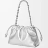 Medium Flamenco purse in laminated lambskin Silver