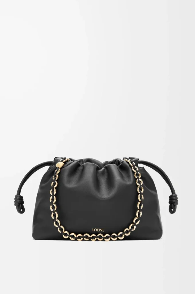Medium Flamenco purse in mellow nappa lambskin Black