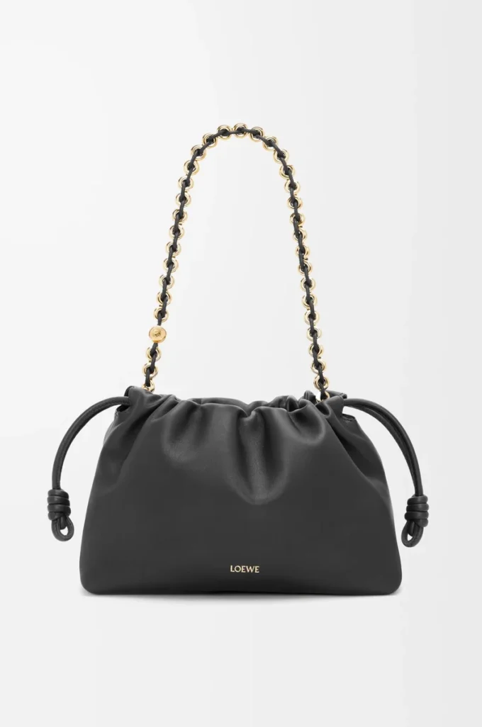 Medium Flamenco purse in mellow nappa lambskin Black
