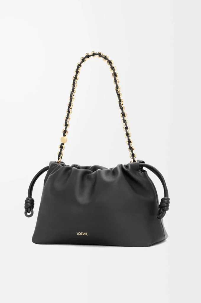 Medium Flamenco purse in mellow nappa lambskin Black