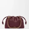 Medium Flamenco purse in mellow nappa lambskin Dark Burgundy