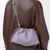 Medium Flamenco purse in mellow nappa lambskin Dirty Mauve