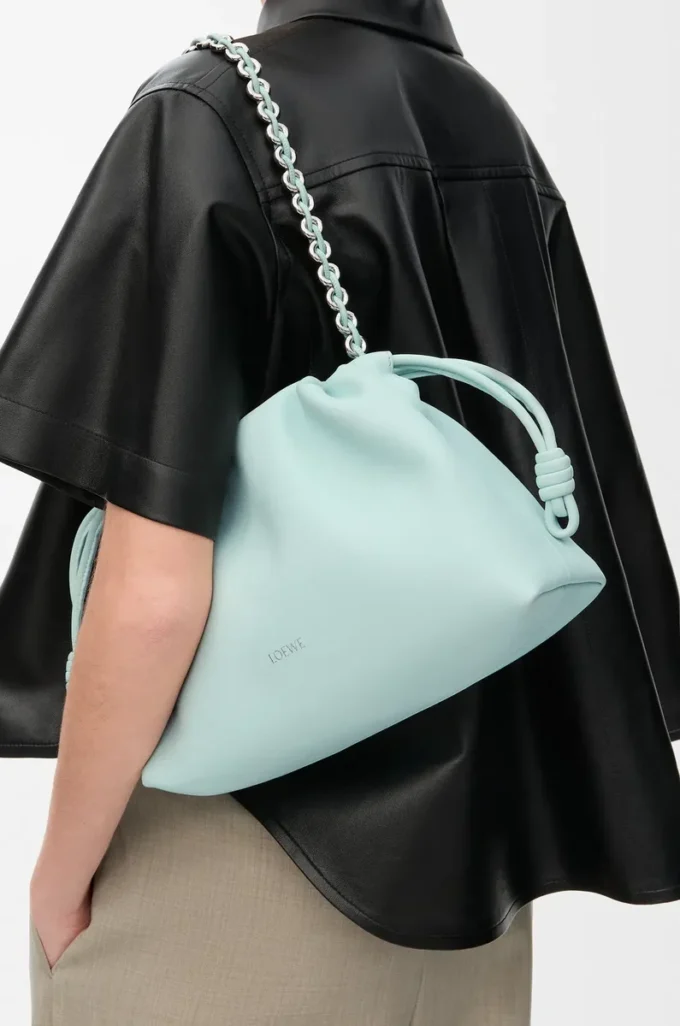 Medium Flamenco purse in mellow nappa lambskin Frozen
