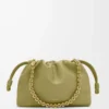 Medium Flamenco purse in mellow nappa lambskin Light Moss
