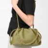 Medium Flamenco purse in mellow nappa lambskin Light Moss