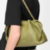 Medium Flamenco purse in mellow nappa lambskin Light Moss