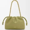 Medium Flamenco purse in mellow nappa lambskin Light Moss
