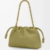 Medium Flamenco purse in mellow nappa lambskin Light Moss