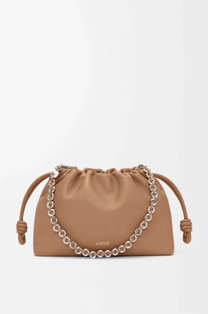 Medium Flamenco purse in mellow nappa lambskin Mocha