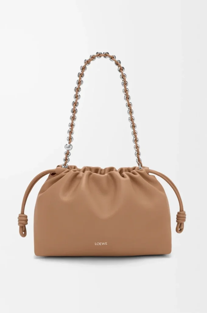Medium Flamenco purse in mellow nappa lambskin Mocha